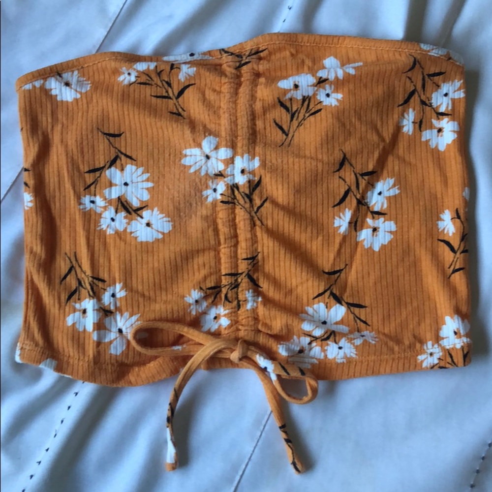 Orange crop top w/ tie